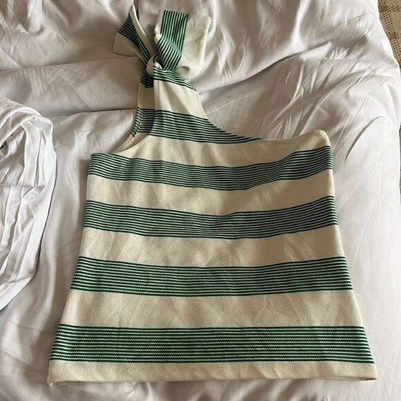 bishop + young Tops - Bishop & Young one shoulder striped knit tank from Anthropologie size XS